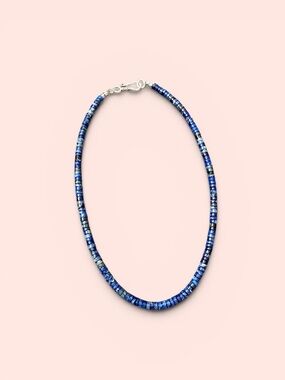 Blue Heishi Bead Necklace.